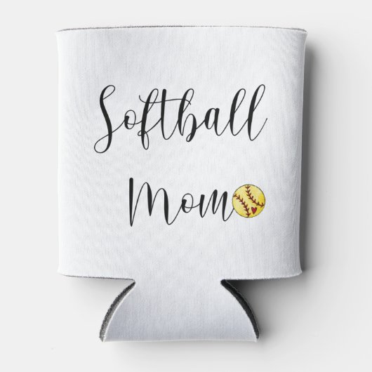 Softball Mom Script Aangepast nummer Blikjeskoeler (Voorkant)