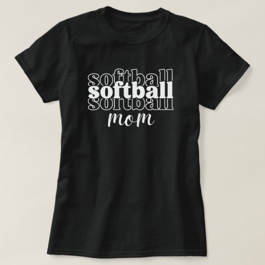 Softball Mom | speeldag | Softbal Mama Black T-shirt (Design voorkant)