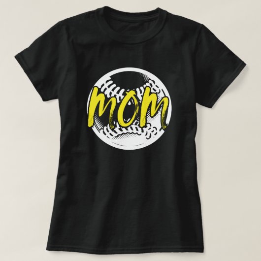 Softball Mom | speeldag | Softbal Mama Black T-shirt (Design voorkant)