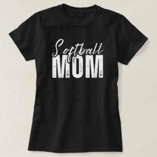 Softball Mom speeldag Softbal Mama Black T-shirt