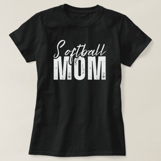 Softball Mom | speeldag | Softbal Mama Black T-shirt (Design voorkant)