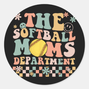 Softball Moms Department Leuke Moederdag Kostuum Ronde Sticker