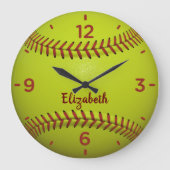 Softball Monogram Acrylwandsluiting Grote Klok (Voorkant)