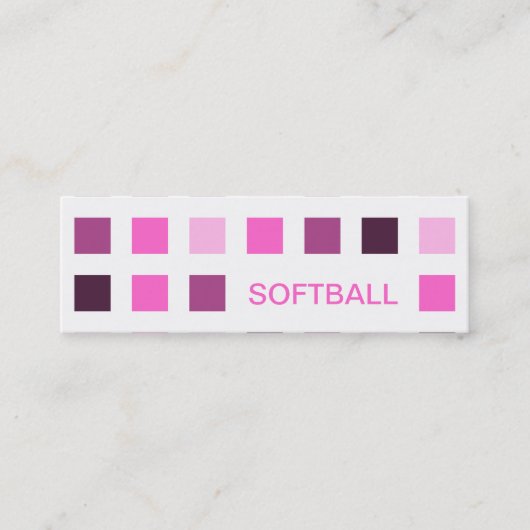 SOFTBALL (moskwadraten) Mini Visitekaartje (Voorkant)