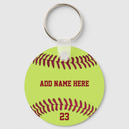 Softball Name Number Gepersonaliseerd Sleutelhanger
