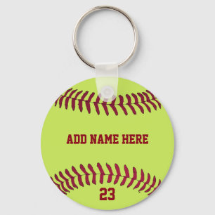 Softball Name Number Gepersonaliseerd Sleutelhanger