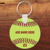 Softball Name Number Gepersonaliseerd Sleutelhanger (Voorkant)