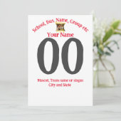 Softball Name Number Team Name City State T-Shirt Kaart (Staand voorkant)