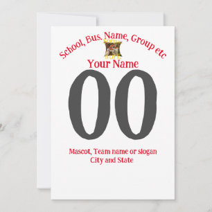 Softball Name Number Team Name City State T-Shirt Kaart