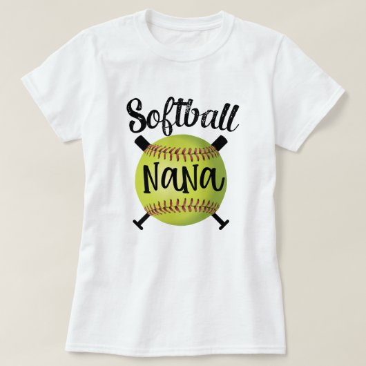 Softball Nana Womens Grandma Granddochter game T-shirt (Design voorkant)