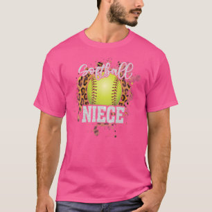 Softball Niece Softball Family Matting T-shirt