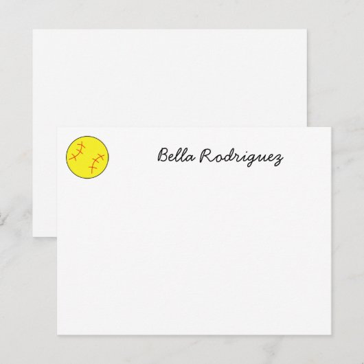 Softball Notecard, Postcard, Customized Briefkaart (Voorkant / Achterkant)