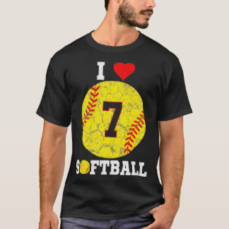 Softball-nummer 7 Softball Lover Gift  Ret T-shirt
