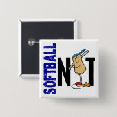 Softball Nut 1 Vierkante Button 5,1 Cm (Voorkant /achterkant)