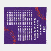 Softball of Baseball Coach Giften, Uw Kleur, Tekst Fleece Deken (Voorkant (Horizontaal))