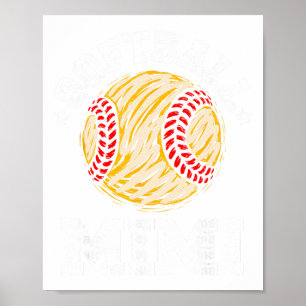 Softball Oma Gedistingeerd Oud Komisch Oma Spel Poster