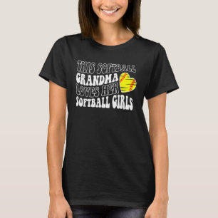 Softball oma houdt van haar softbal meisjes hart t-shirt