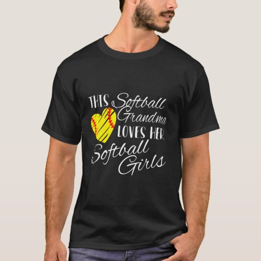 Softball oma houdt van haar softbal t-shirt (Voorkant)