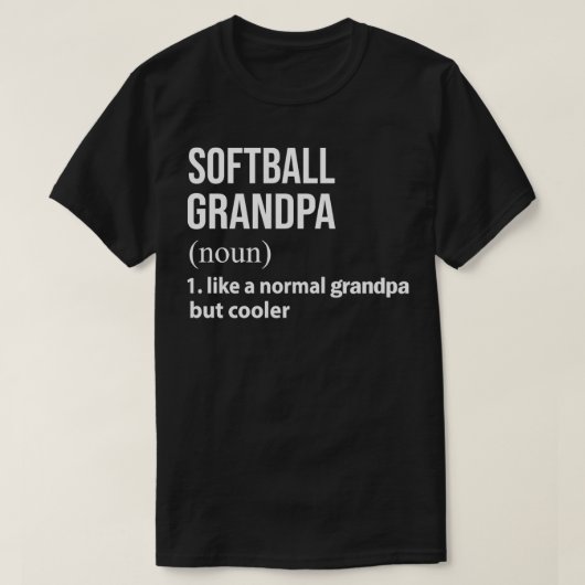 Softball-opa als een normale opa, maar koeler t-shirt (Design voorkant)