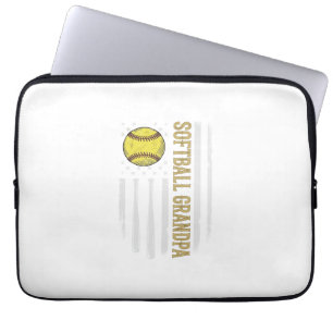 Softball Opa Vintage Vlag Vector Design_1 Laptop Sleeve