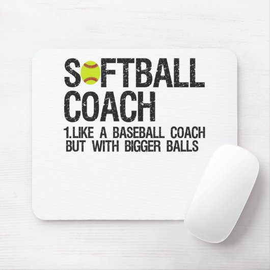 Softball Pap als een honkbal, maar met grotere bal Muismat (Met muis)