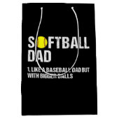 Softball Pap als een honkbal Medium Cadeauzakje (Voorkant)