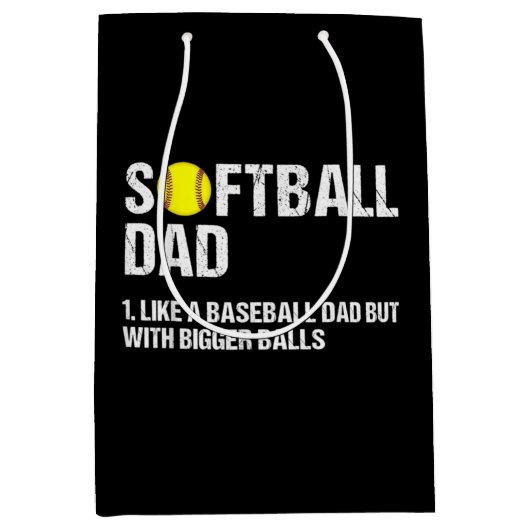Softball Pap als een honkbal Medium Cadeauzakje (Voorkant)