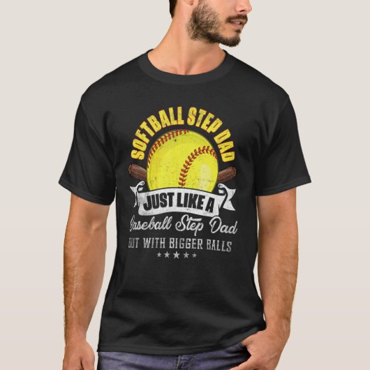 Softball-pap als een honkbal-pap met bil t-shirt (Voorkant)