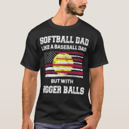 Softball Pap als een honkbalvader met grotere ball T-shirt