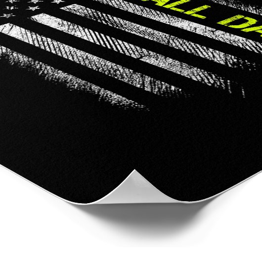 Softball Pap American Flag Softball Poster (Hoek)