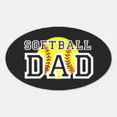 Softball Pap Ovale Sticker (Voorkant)
