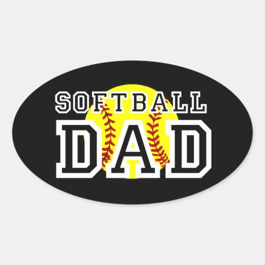 Softball Pap Ovale Sticker (Voorkant)