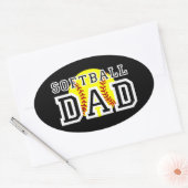 Softball Pap Ovale Sticker (Envelop)