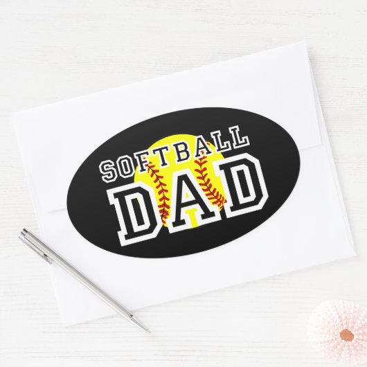 Softball Pap Ovale Sticker (Envelop)