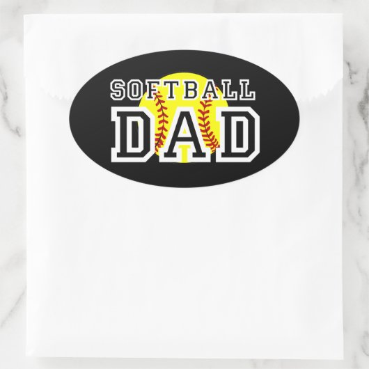 Softball Pap Ovale Sticker (Tas)