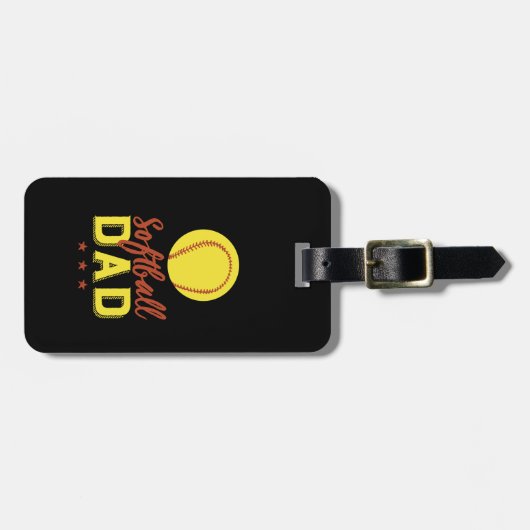 Softball Pap Proud Vader van het Kind van de Spele Bagagelabel (Voorkant horizontaal)