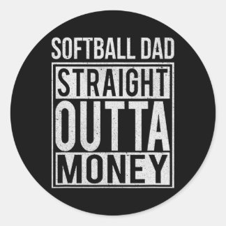 Softball Pap recht buiten geld Gift Ronde Sticker