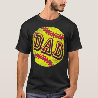 Softball Pap  Retro Fathers Day Softball T-shirt