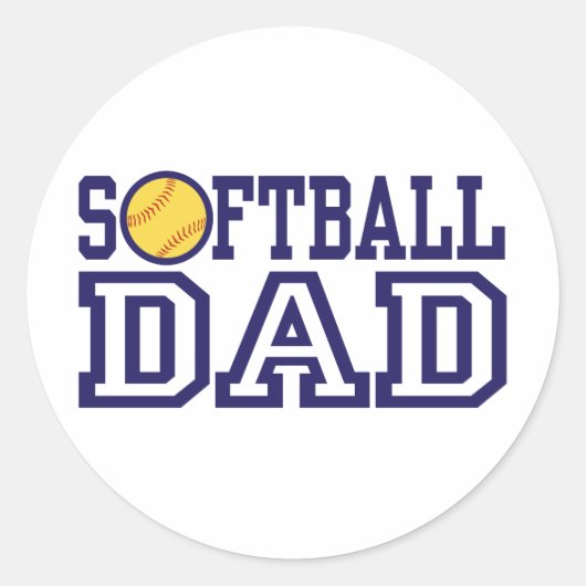 Softball Pap Ronde Sticker (Voorkant)