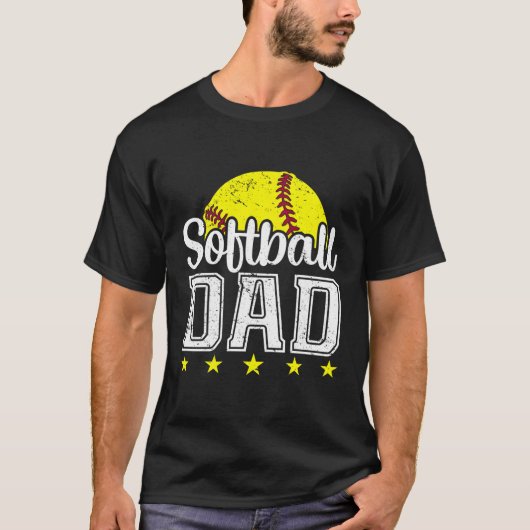 Softball Pap Vaderdag T-shirt (Voorkant)