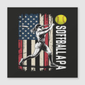 Softball Papa Amerikaans Amerikaanse vlag (Voorkant)