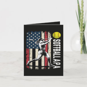 Softball Papa Amerikaans Amerikaanse vlag Feestdagen Kaart
