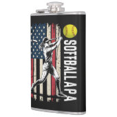 Softball Papa Amerikaans Amerikaanse vlag Heupfles (Links)