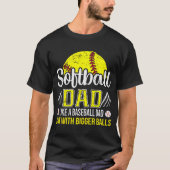Softball Papa Definitie Grappig Vaderdag T-shirt (Voorkant)