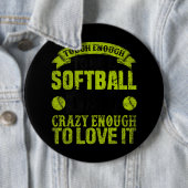 Softball Papa Quote Catcher Pitcher Father Sports  Ronde Button 6,0 Cm (In situ)
