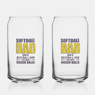 Softball Papa SVG, Grappig Shirt Ontwerp Blikvorm Glas