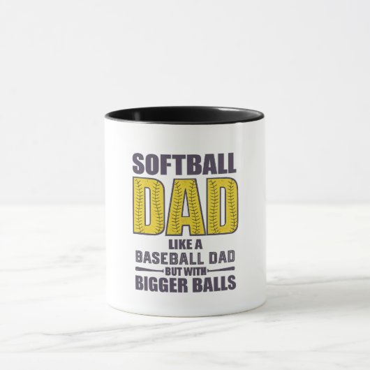 Softball Papa SVG, Grappig Shirt Ontwerp  Mok (Midden)