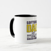 Softball Papa SVG, Grappig Shirt Ontwerp  Mok (Voorkant links)