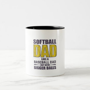 Softball Papa SVG, Grappig Shirt Ontwerp Tweekleurige Koffiemok