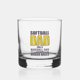 Softball Papa SVG, Grappig Shirt Ontwerp Whisky Glas